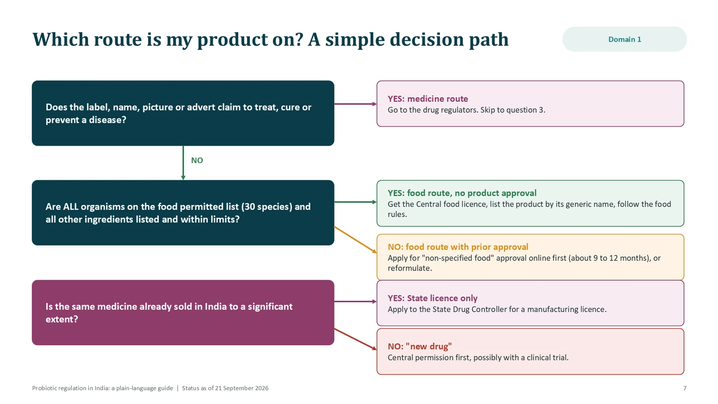 Which route is a product on? A simple decision path.